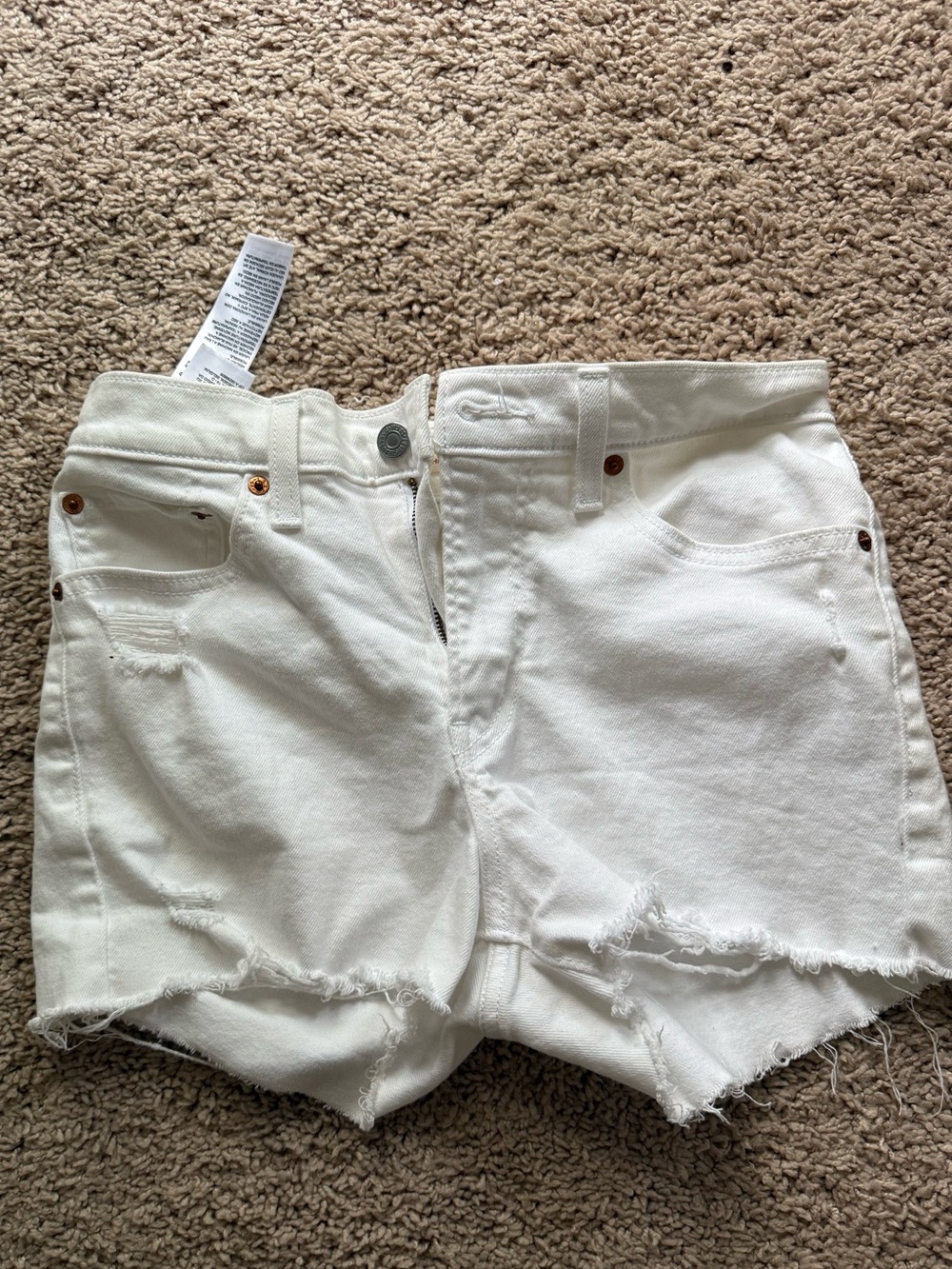 Levi’s White Distressed Women's Denim Shorts